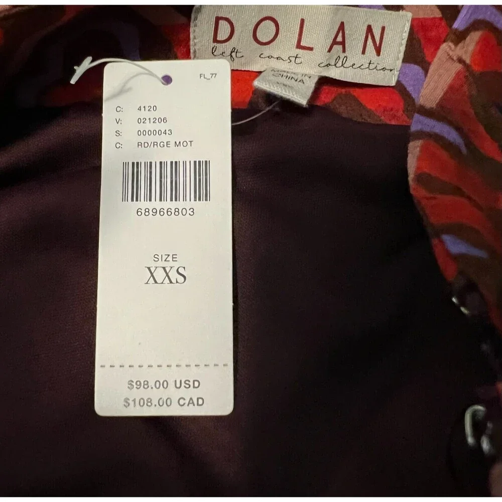 Anthropologie Dolan Left Coast Ruffle Mini Skirt Size XXS NWT Red Blue Purple